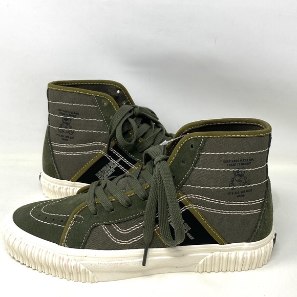 VANS SK8-HI GYM ISSUE World Code Green Canvas Suede Women’s Sneakers VN0A5JIUA06 - Picture 2 of 9